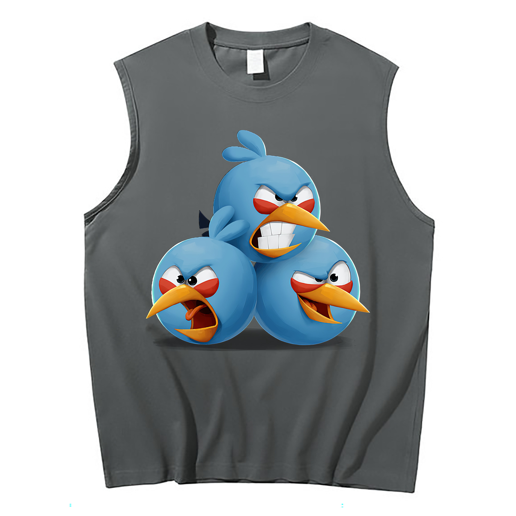 （画像用） Angry Birds アングリーバード コットン100％タンクトップ（フロントプリント）